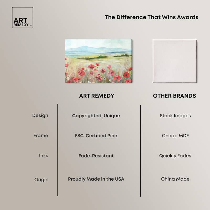 The Poppy Field Canvas by Art Remedy, Gallery Wrapped