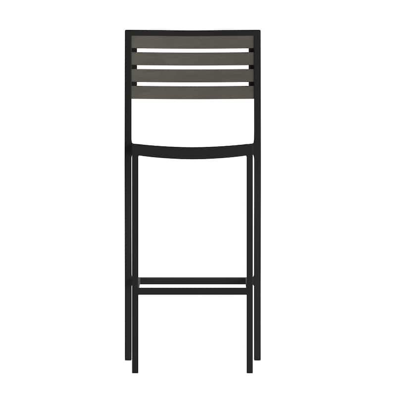 Commercial Grade Outdoor All-Weather Bar Stool with Poly Resin Slats