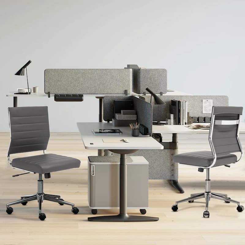 Armless Ergonomic Office Chair Modern Swivel Chair for Home & Office