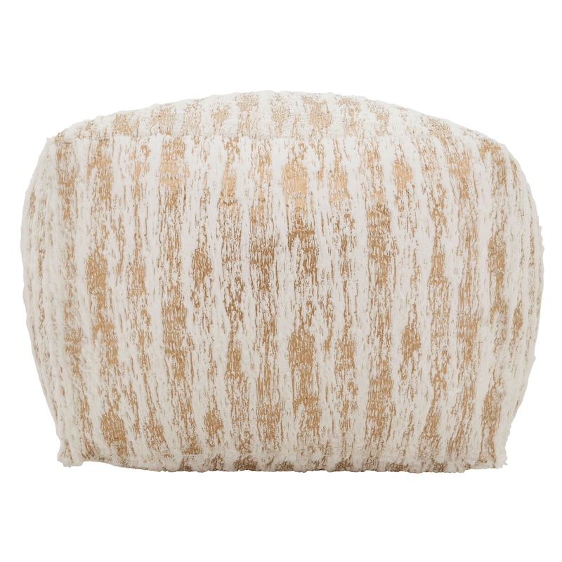 Faux Fur Pouf With Foil Print Design