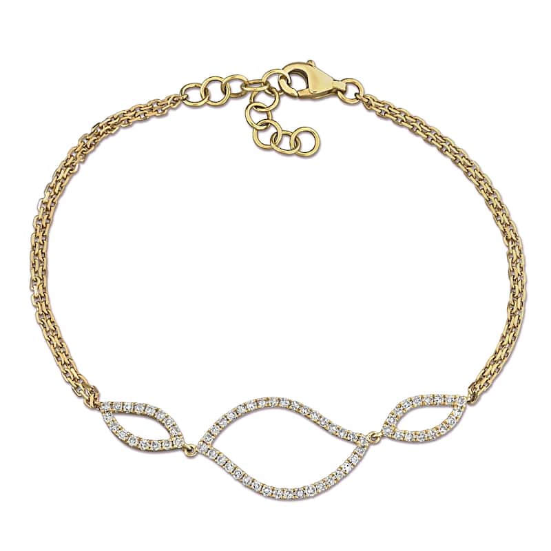 Miadora 3/8ct TW Diamond Bracelet in 14k Yellow Gold - 7 in