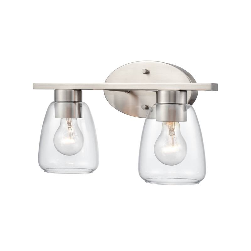 Millennium Lighting 2 Light Bathroom Vanity Fixture in Multiple Finishes with Clear Glass Shades