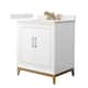 Option White / White Quartz Top / Satin Bronze Hardware