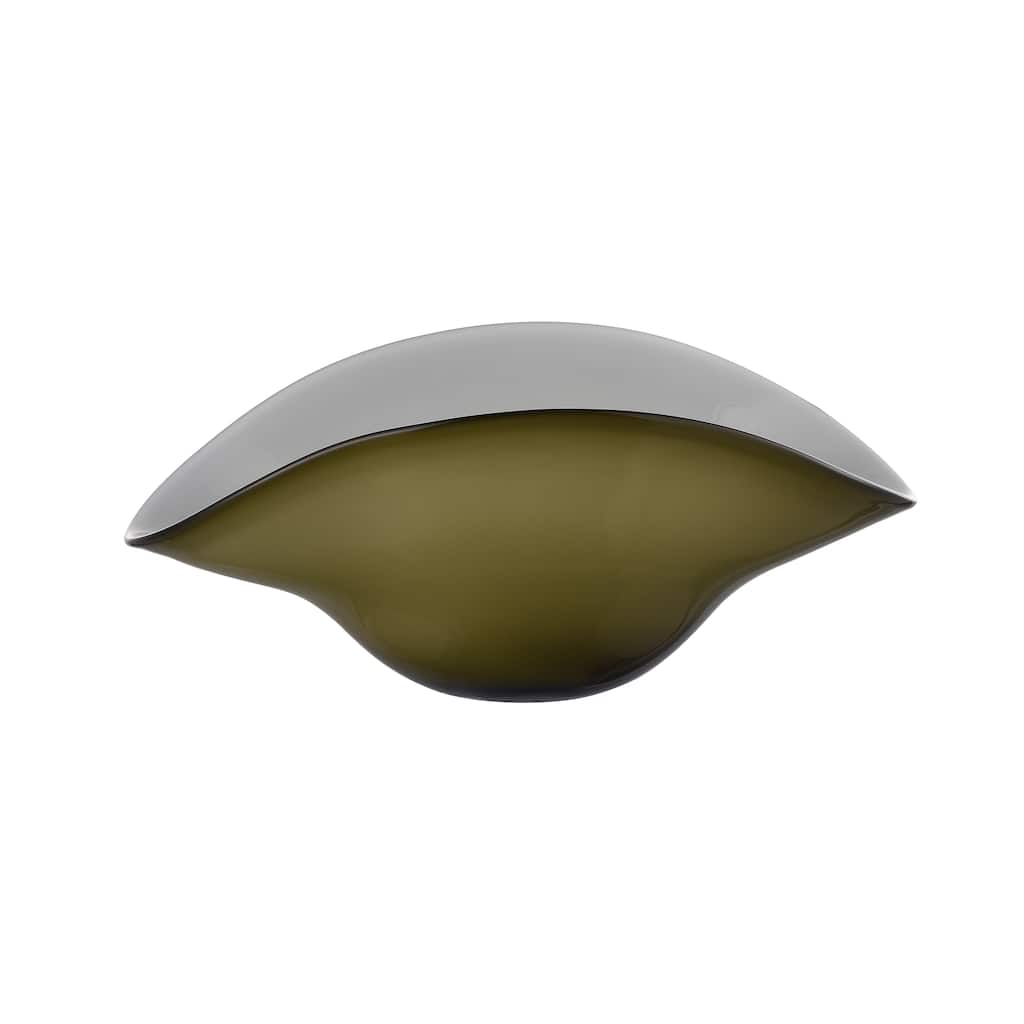 Atlas Braund Two-Tone Olive and White Bowl - 11.5 inch Wide