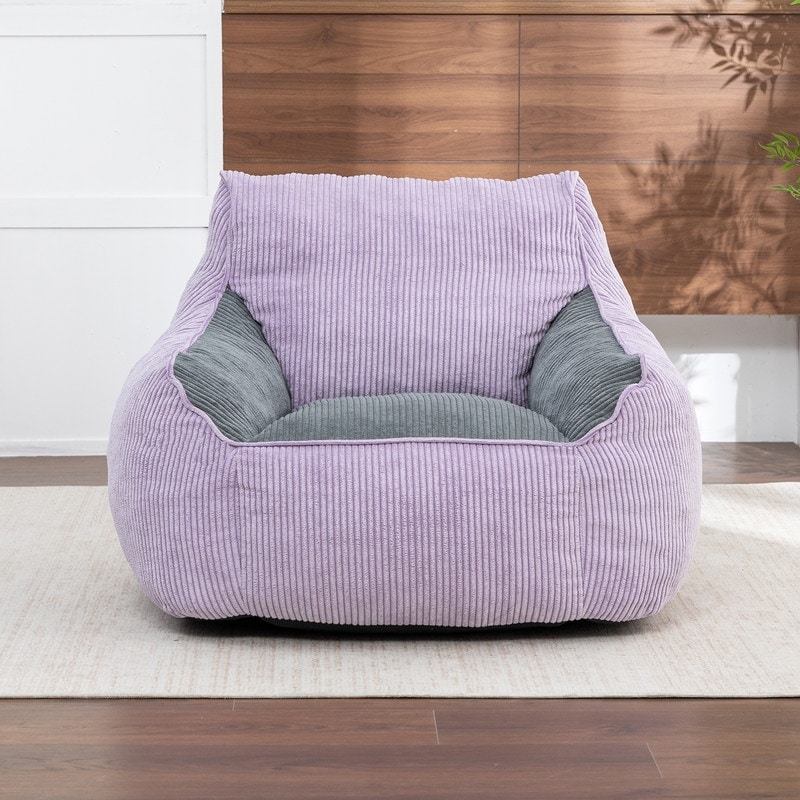 Comfy Corduroy Large Bean Bag Chairs with Armrests for Bedroom