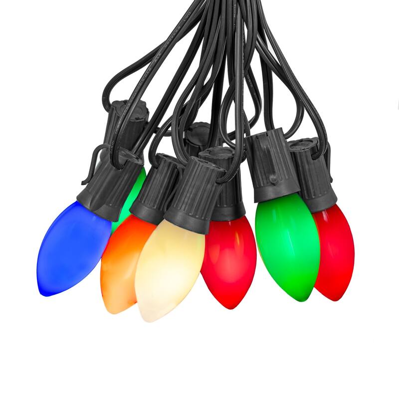 25 Foot C9 LED Transparent Outdoor Christmas String Light Set - String Lights - Multi