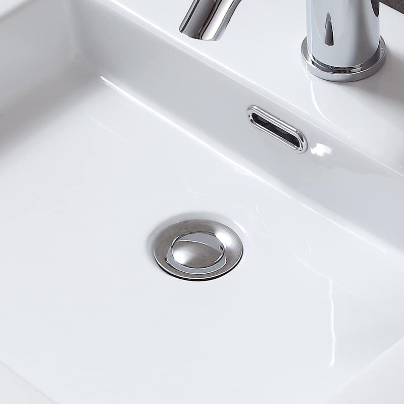 Luxier DS04-T Bathroom Sink Push Pop-Up Drain Stopper with Overflow