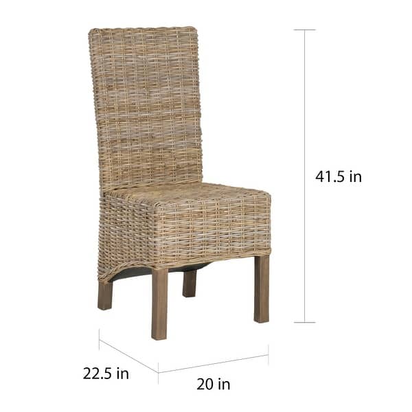 Shop Black Friday Deals On Safavieh Pembrooke Rural Natural Woven Wicker Dining Chairs Set Of 2 20 W X 22 5 L X 41 5 H On Sale Overstock 7634031