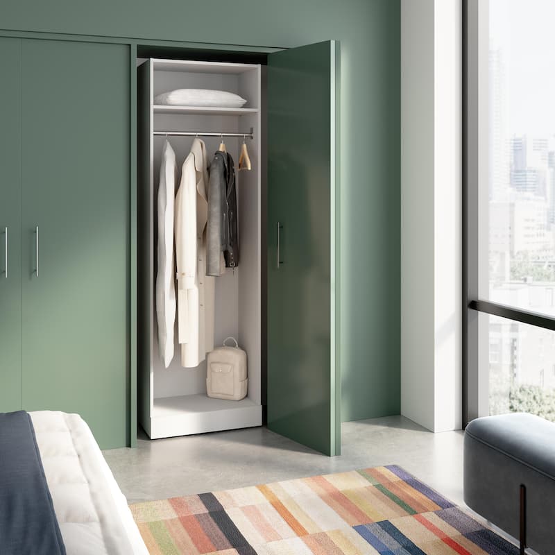 Bestar Florence 25W x 16D Hanging Closet System Tower with Shelf - White