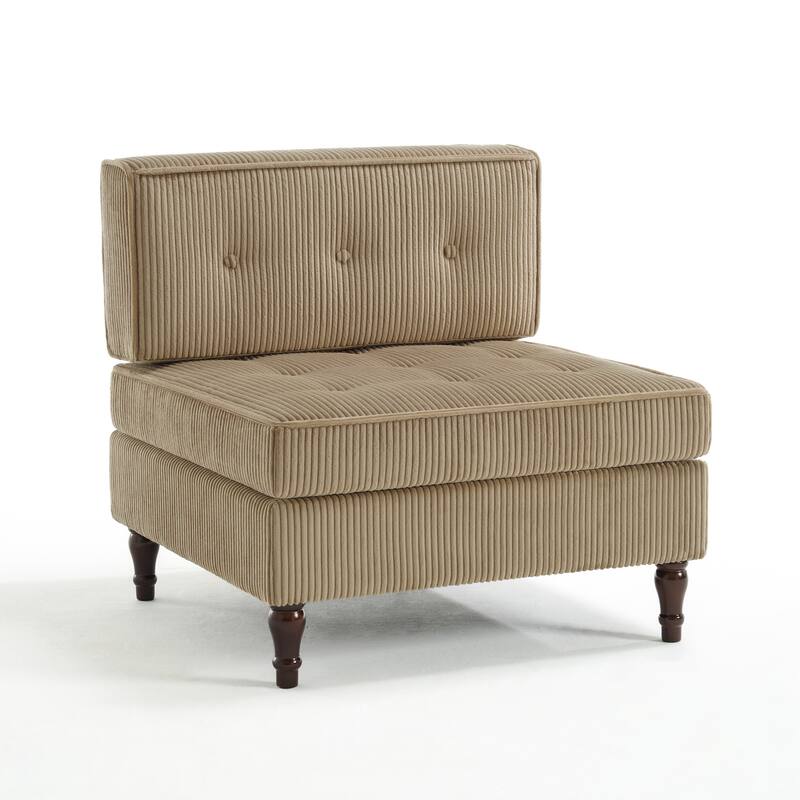 32.57" W Upholstered Corduroy Armless Accent Chair