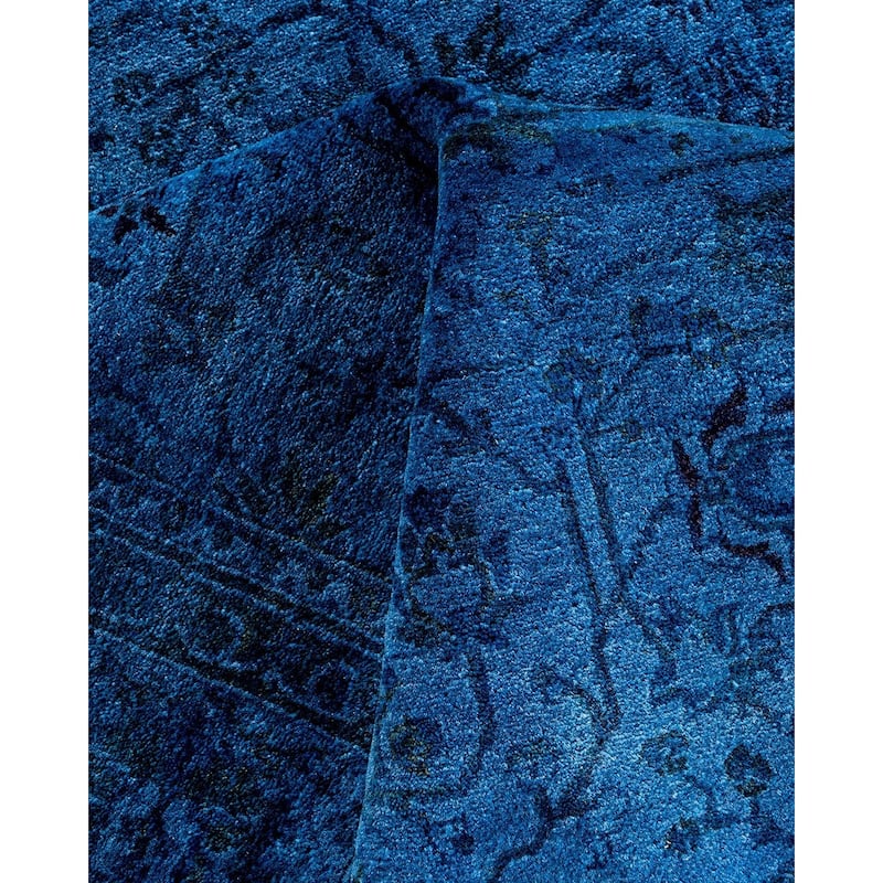 Fine Vibrance, One-of-a-Kind Hand-Knotted Area Rug - Blue, 6' 1" x 9' 1" - 6' 1" x 9' 1"