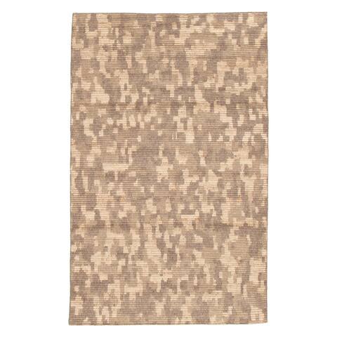ECARPETGALLERY Hand-knotted Tangier Taupe Wool Rug - 5'0 x 7'11