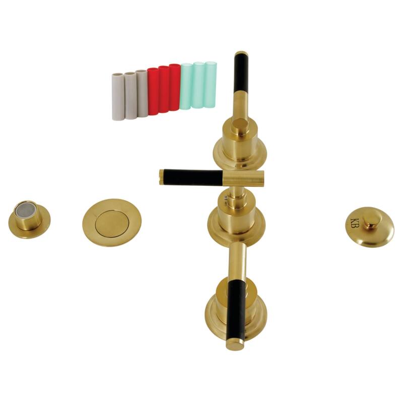 Kingston Brass KB632.CKL Kaiser 1.5 GPM Widespread Bidet Faucet with 3 - Brushed Brass