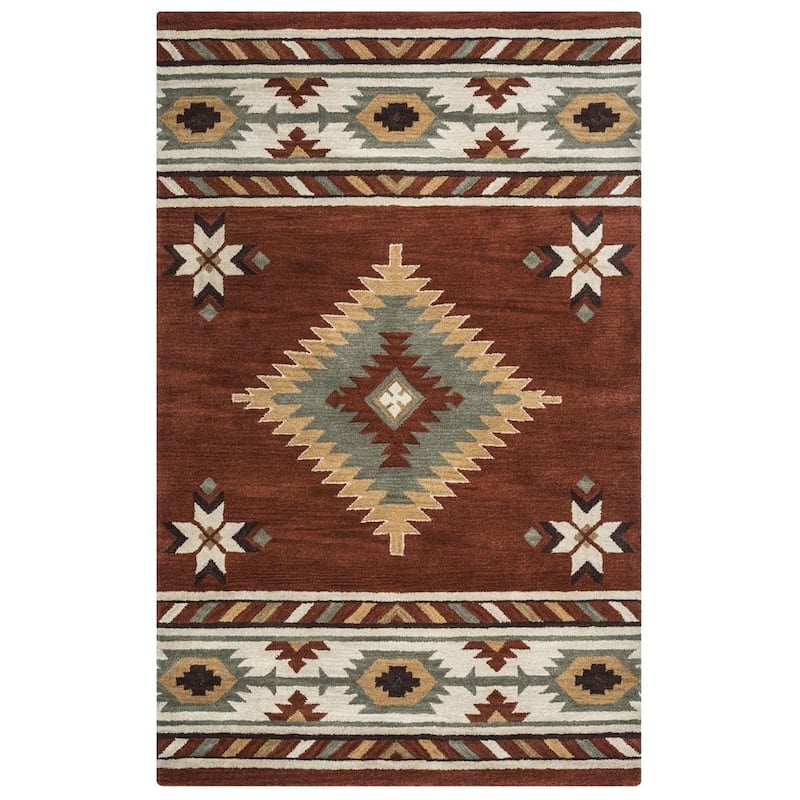Alora Decor Ryder Brown, Tan, and Grey Hand-tufted Wool Rug