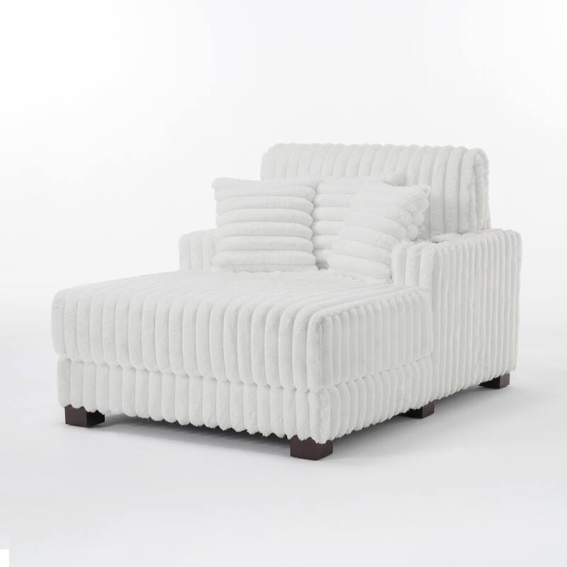 41.7" W Upholstered Plush Corduroy Chaise Lounge Set of 2