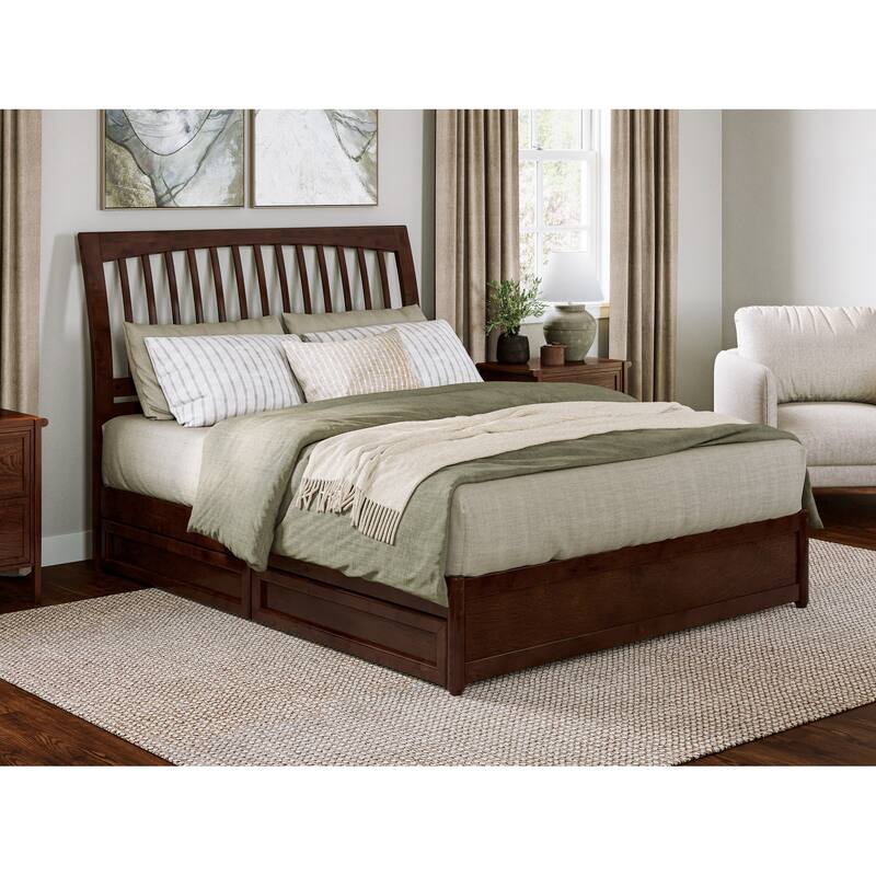 Roslyn Platform Bed with Panel Footboard and Storage Drawers