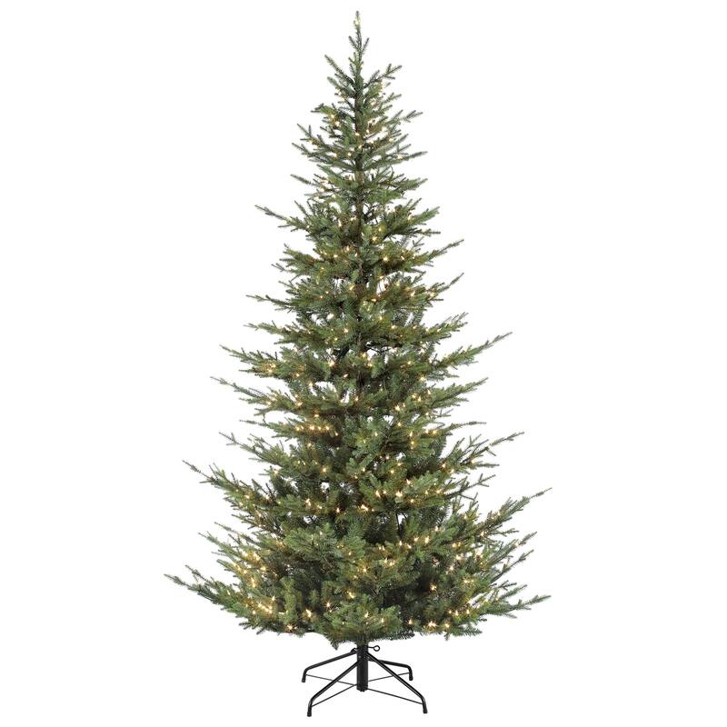 Pre-lit Artificial Natural Fir Full Christmas Tree - 4.5’ - Clear Lights - 4.5 Foot