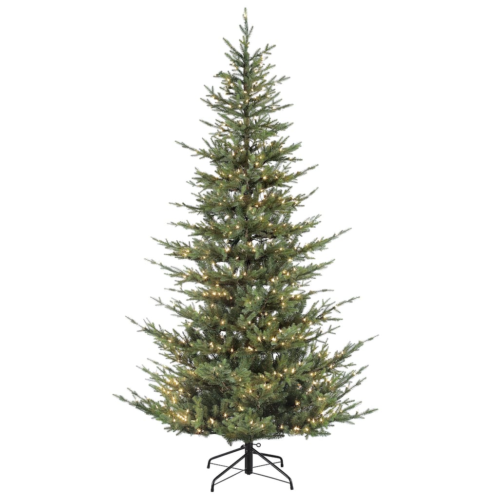Pre-lit Artificial Natural Fir Full Christmas Tree - 4.5’ - Clear Lights - 4.5 Foot