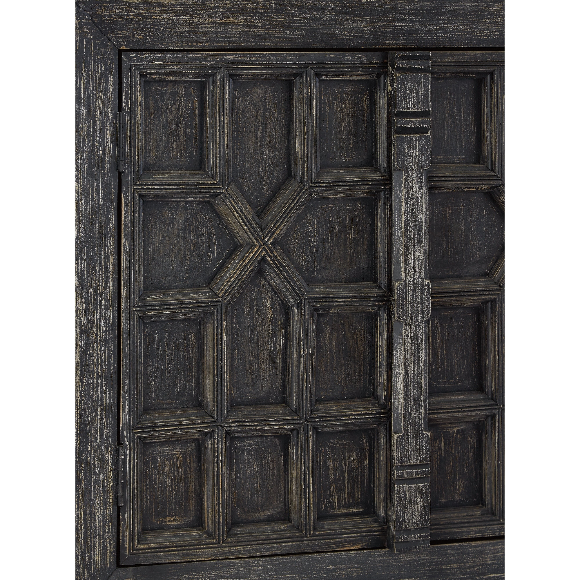 Roseworth Distressed Black Accent Cabinet 72