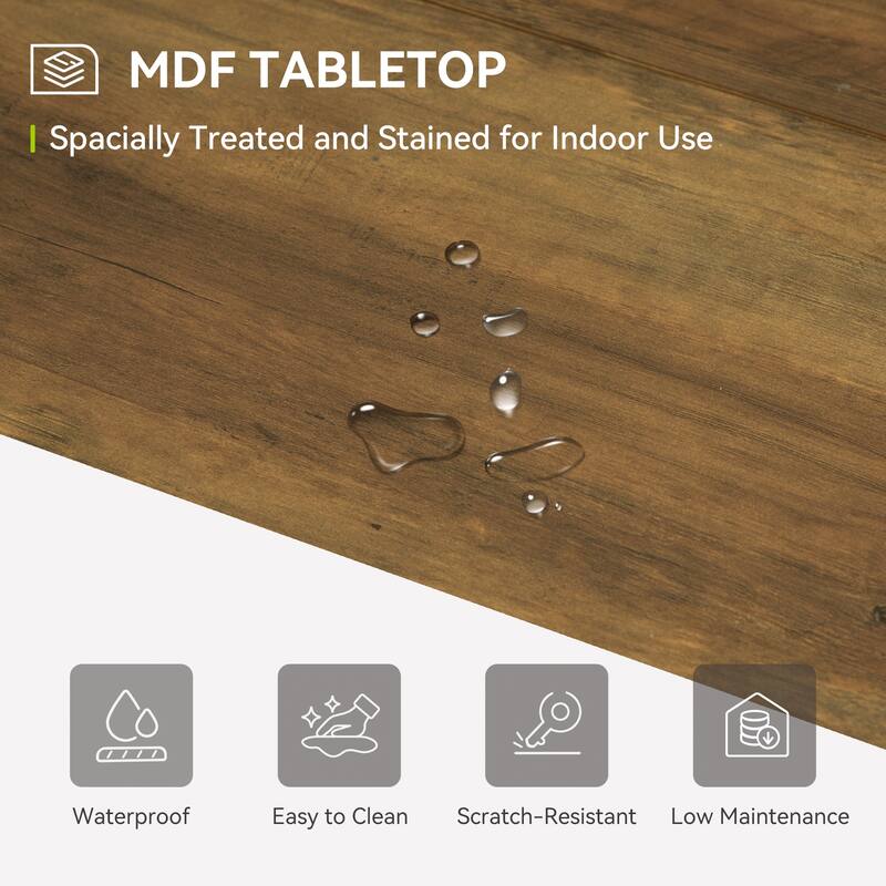 63 Inch Bar Table, Industrial Counter Height Pub Table