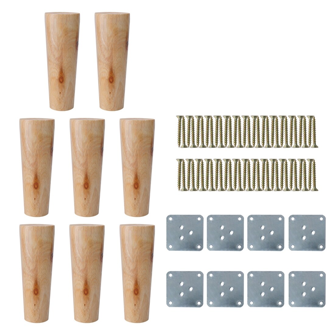 Sofa Legs Set Of 4 Round 5 Inch Replacement Solid Wood Furniture Leg Extenders For Sofa