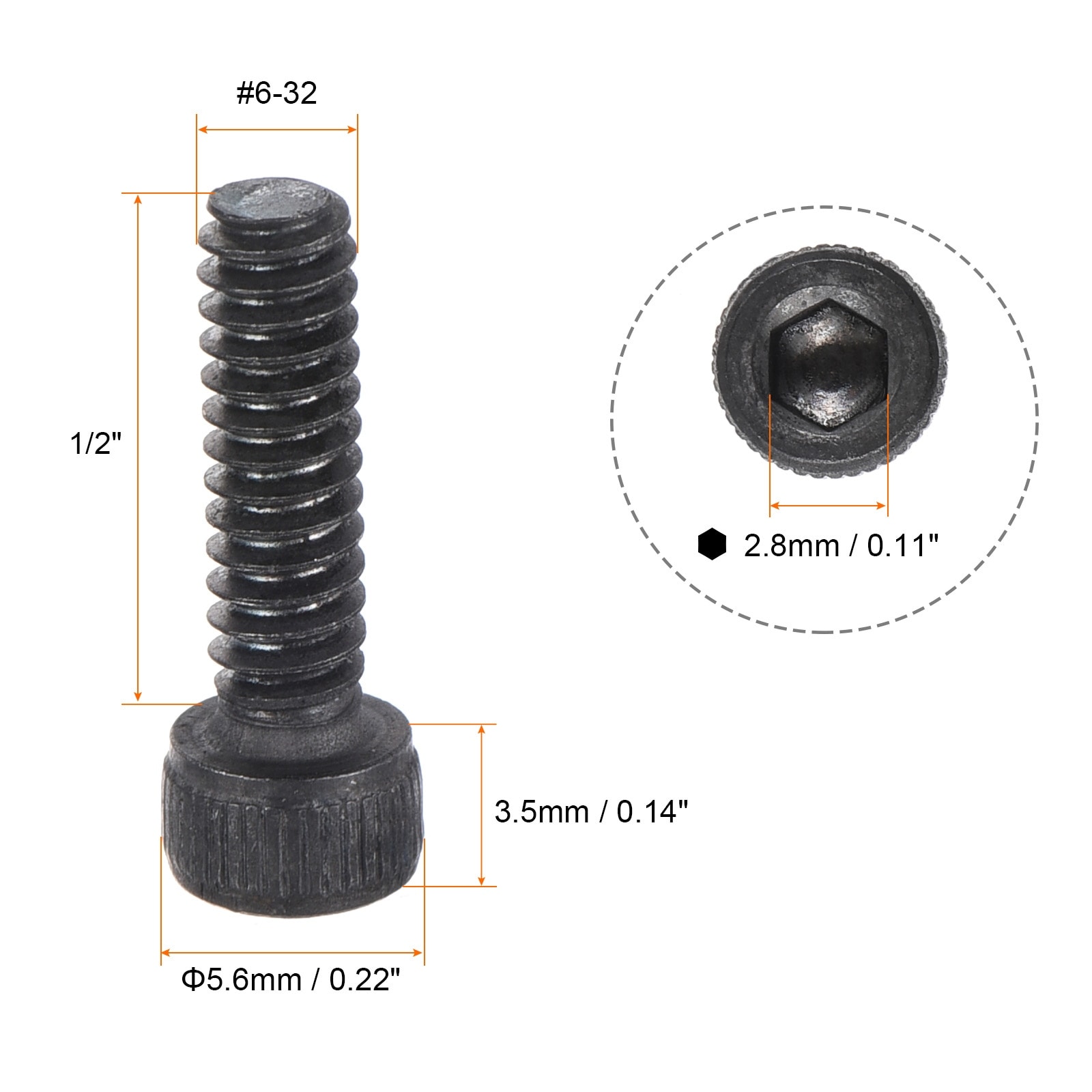Hex Socket Head Cap Screw Bolts, 12.9 Grade Alloy Steel - Black