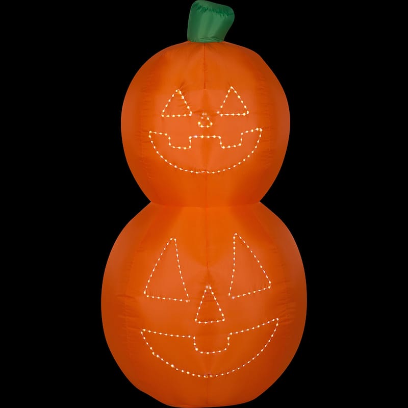 Halloween 5.5 ft. H Airblown Inflatable Jack-O-Lantern Pumpkin Stack w/White Lights