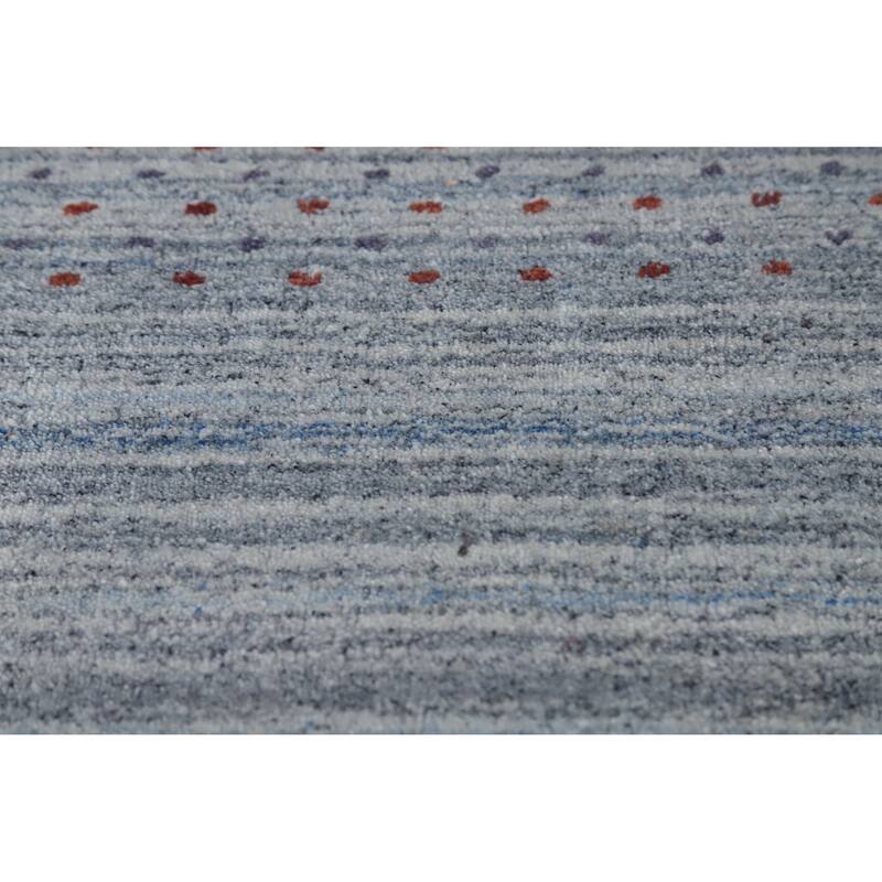 Hand Knotted Oriental 100% Wool Carpet Tribal Animal Pictorial Navy Blue & Blues Gabbeh Area Rug - 9' 7'' X 7' 11''