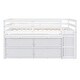 preview thumbnail 100 of 144, Twin/Full Size Low Loft Bed with Retractable Writing Desk and 4 Drawers, Wooden Loft Bedframe w/ Lateral Portable Desk & Shelves