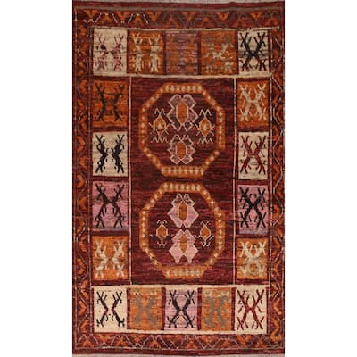 Tribal Geometric Moroccan Oriental Area Rug Hand-knotted Wool Carpet - 6'9" x 10'0"