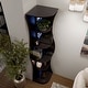 preview thumbnail 27 of 39, Furniture of America Stonebridge Modern Wood Hill Curvy 5-Shelf Corner Bookcase Cappuccino