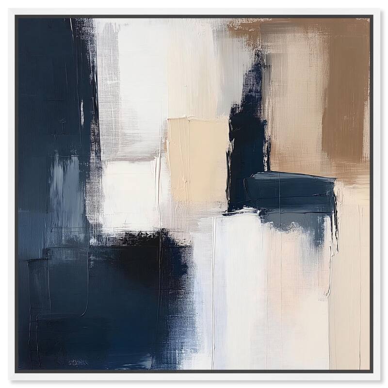 Blue Mood Depth I Canvas by Art Remedy - White - 20" x 20"