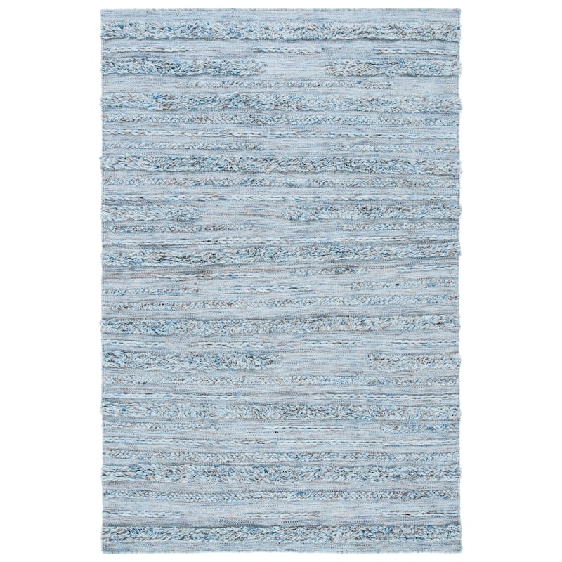 SAFAVIEH Handmade Vermont Kami Wool Rug - 6' Square - Grey/Blue