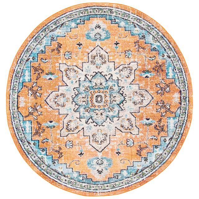 SAFAVIEH Madison Diederike Boho Medallion Distressed Rug