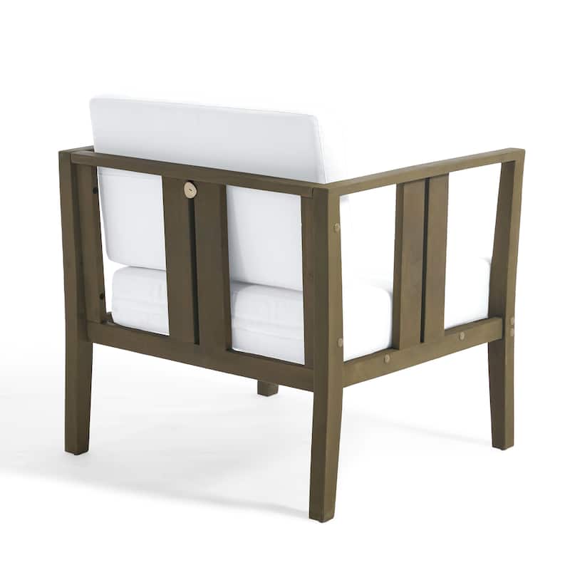 Uixe 3-piece Teak Solid Wood Outdoor Arm Chairs with Side Table Set