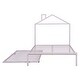 preview thumbnail 4 of 16, Pink Full Size Metal Platform Bed with trundle, House-Shaped Headboard Design for Kids, Boys and Girls