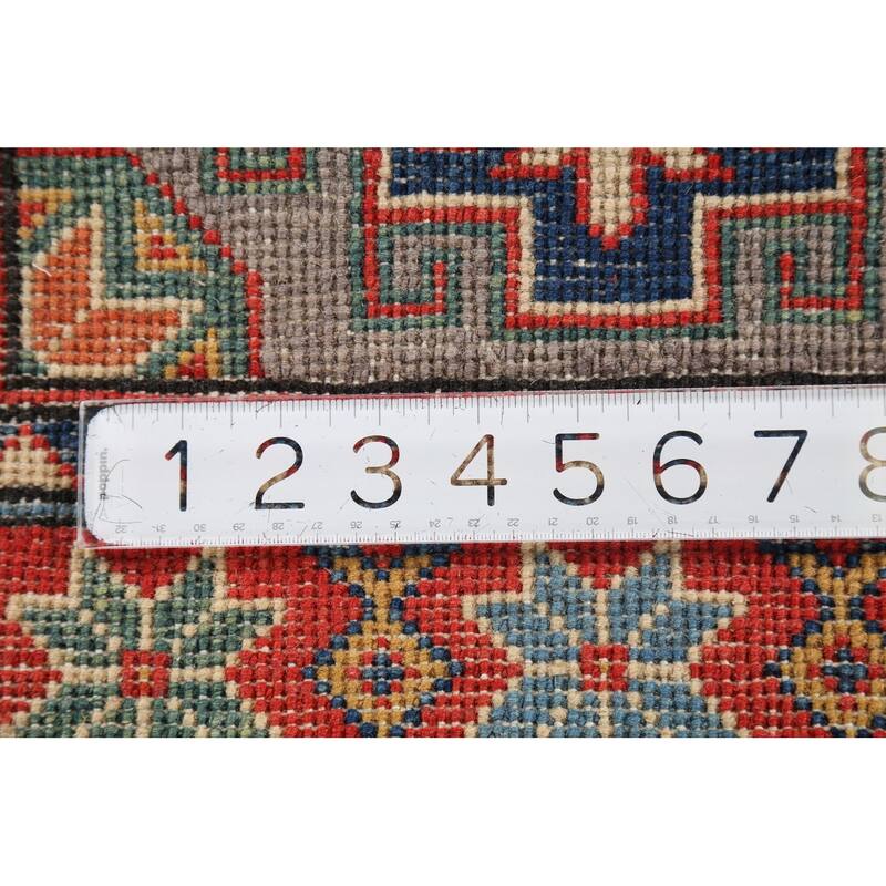 Geometric Kazak Oriental Accent Rug Handmade Wool Carpet - 2'0"x 3'1"