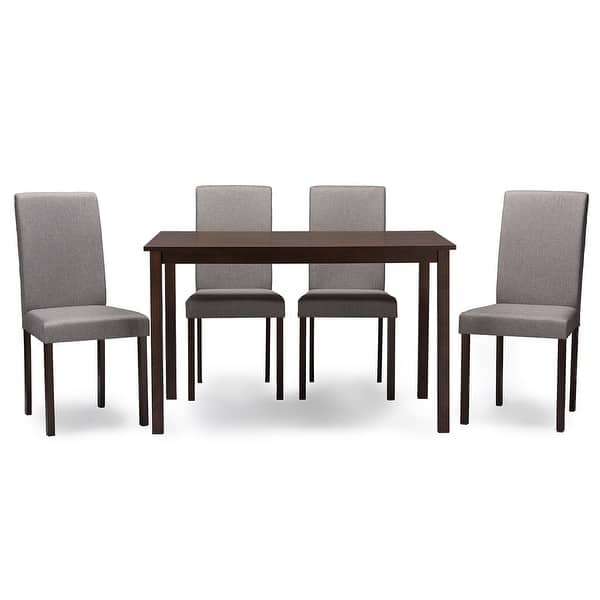 slide 2 of 4, Porch & Den Devin Contemporary 5-piece Grey Fabric Upholstered Grid-tufting Dining Set Grey