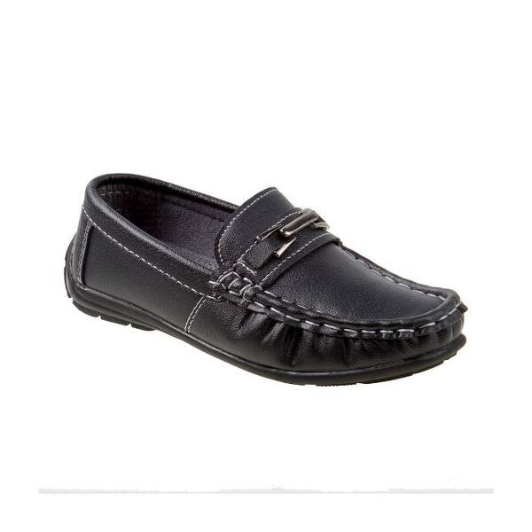 slide 2 of 15, Josmo Boys' Toddler Leatherette Moccasin Driving Loafers Black - 10T