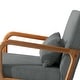 preview thumbnail 71 of 141, 25" W Mid Century Upholstered Wood Accent Chair with Pillow set of 2