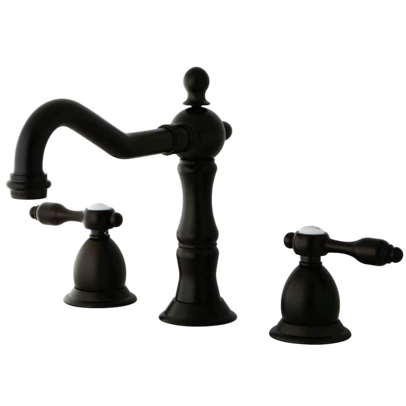 Tudor Deck Mount Widespread Bathroom Faucet with Brass Pop-Up - Oil Rubbed Bronze