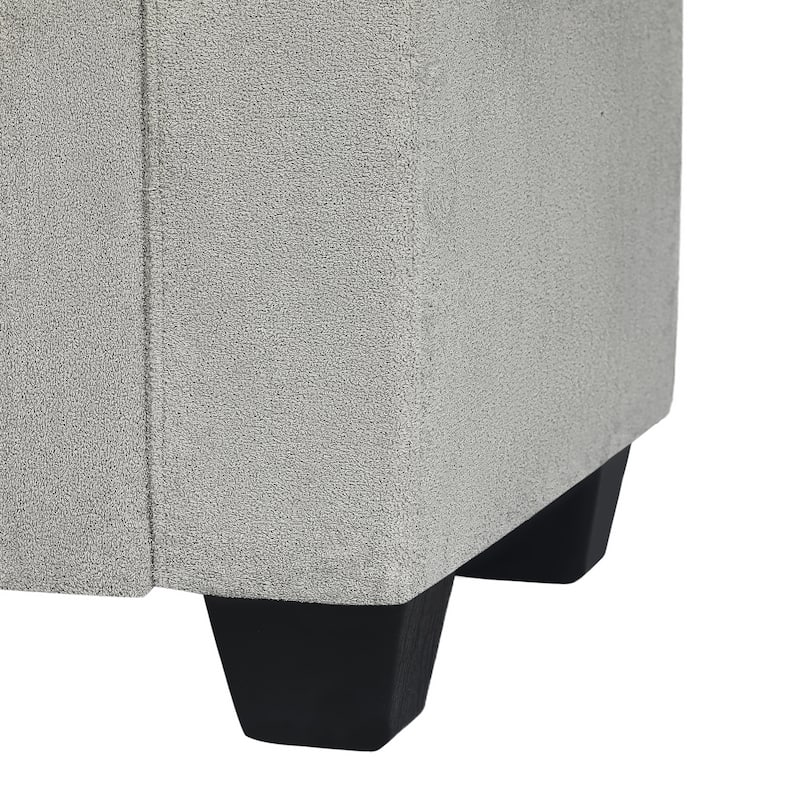 Adeco Rectangle Storage Ottoman Bench for Living Room, Bedroom