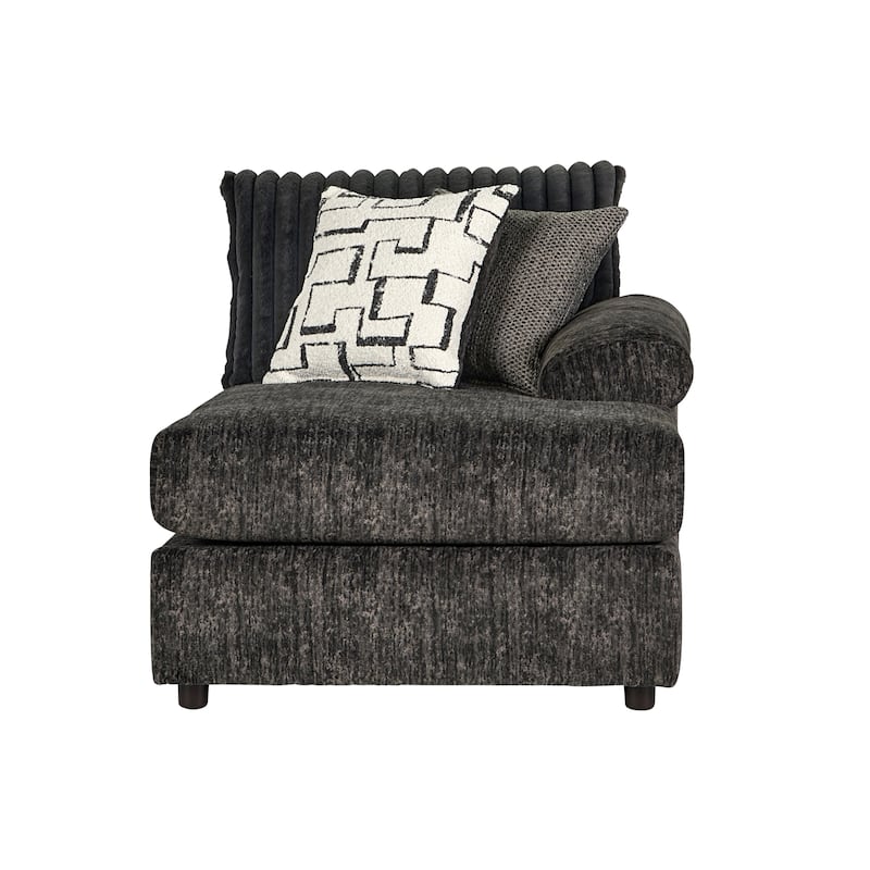 Roundhill Furniture Nason Wide Wale Corduroy Sectional Sofa Chaise with Ottoman