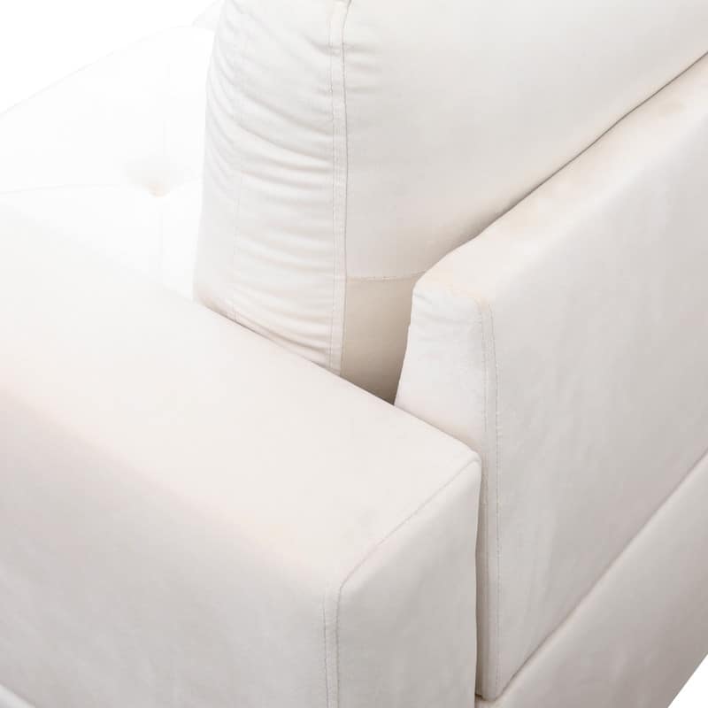 66.5" White Flannel 3-Piece Living Room Sofa Set
