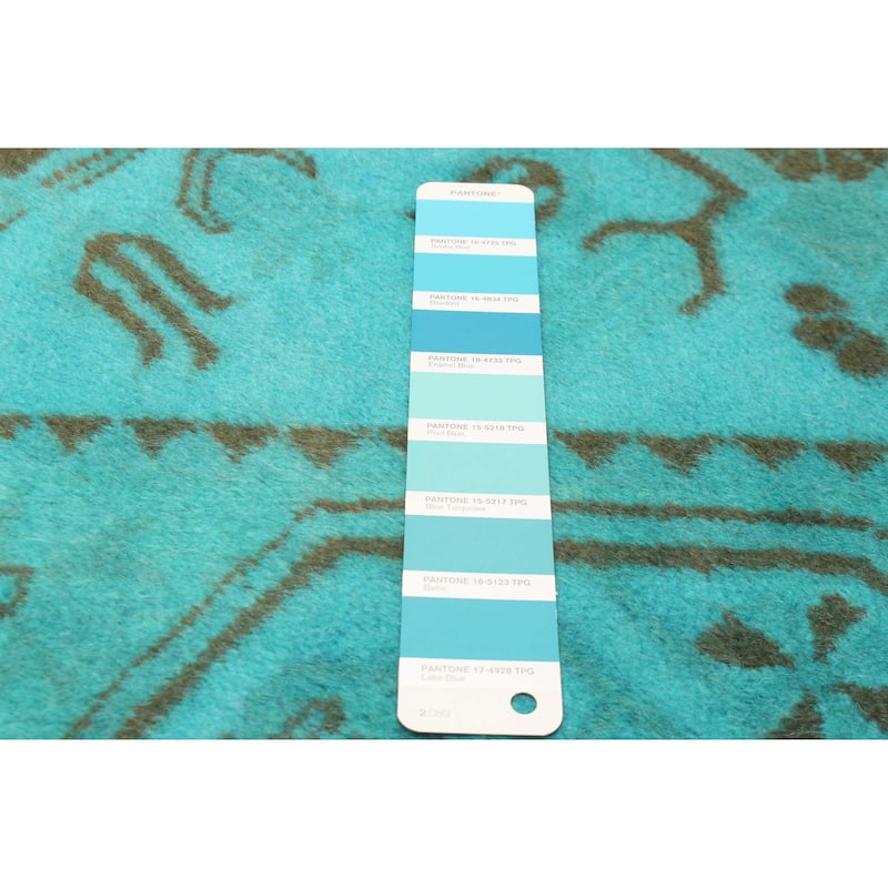 ECARPETGALLERY Hand-knotted Color Transition Turquoise Wool Rug - 2'8 x 9'6