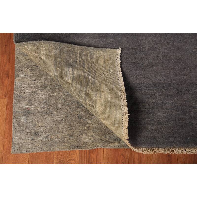 Gray Gabbeh Oriental Area Rug Hand-Knotted Wool Carpet - 6'11" x 9'5"