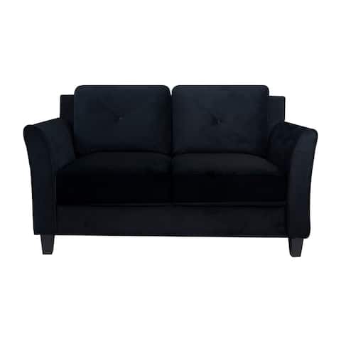 Raelynn Button Tufted Microfiber Loveseat, Mini Sofa Sleeper Loveseat, Small Sofa Bed with Rolled Arms