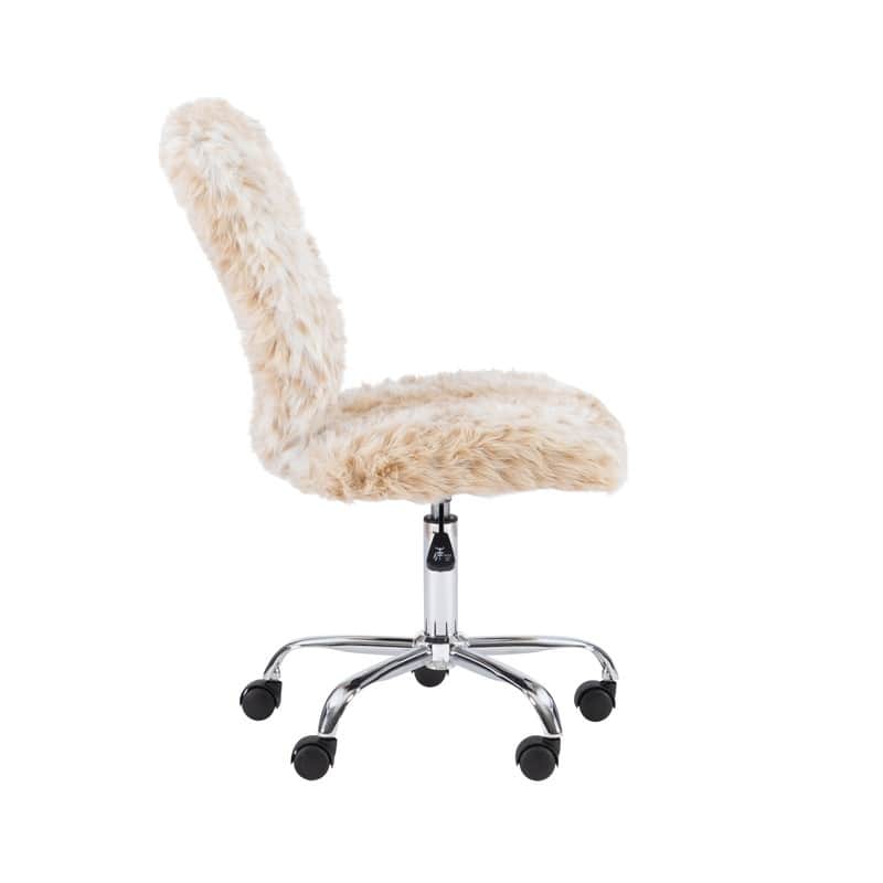 Clara Faux Fur Armless Office Chair