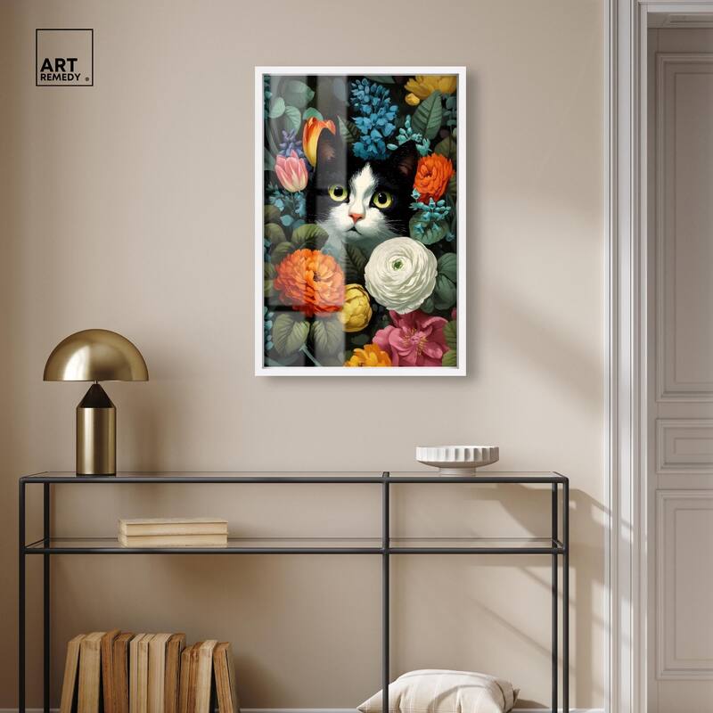 Secret Garden Cat Shadowbox by Art Remedy