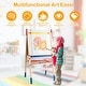 preview thumbnail 8 of 9, Costway All-in-One Wooden Kid's Art Easel Height Adjustable Paper Roll - See Details